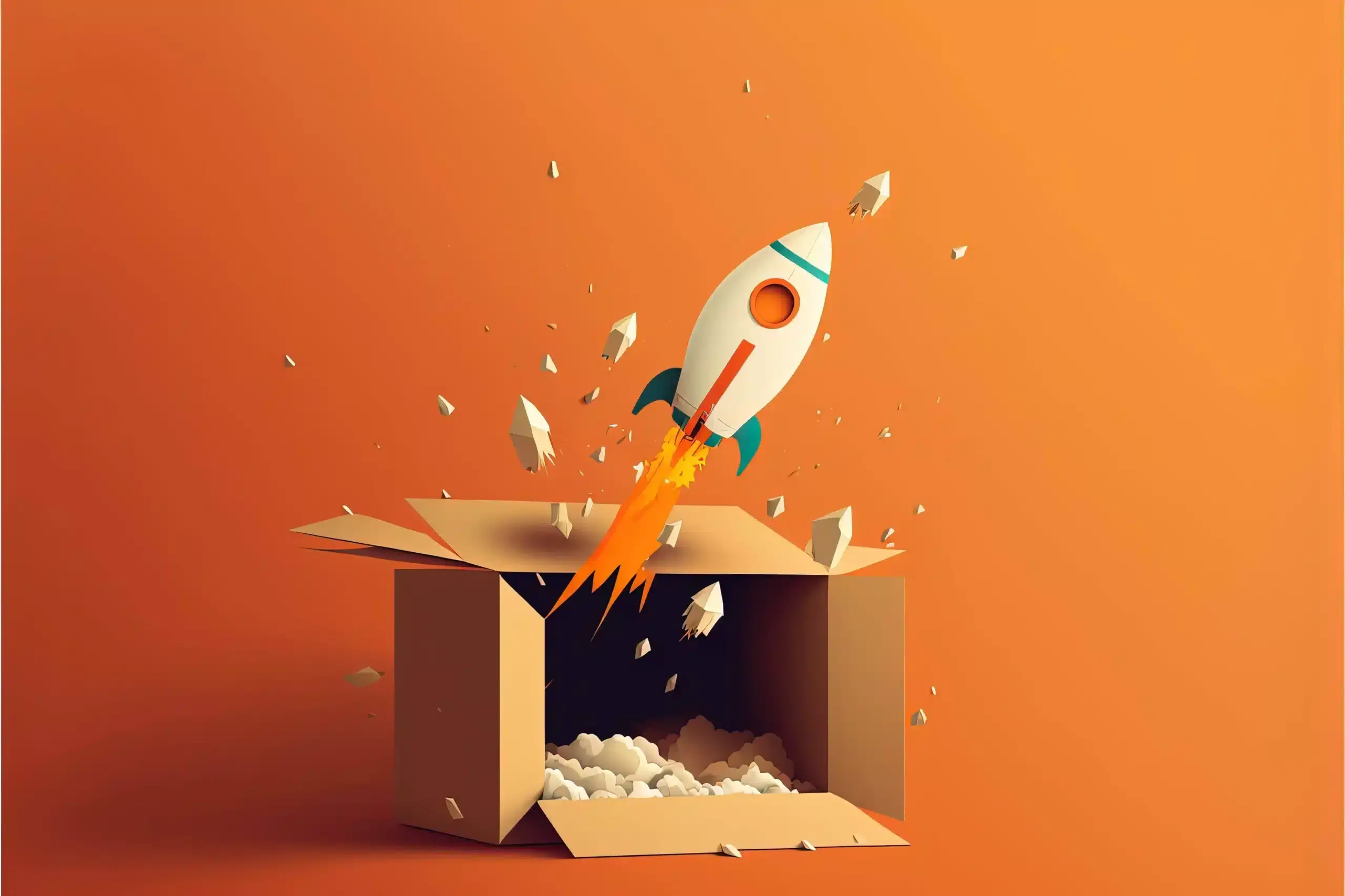 rocket-coming-out-cardboard-box-orange-background-ai-digital-illustration (1) (1) - Tussle Digital