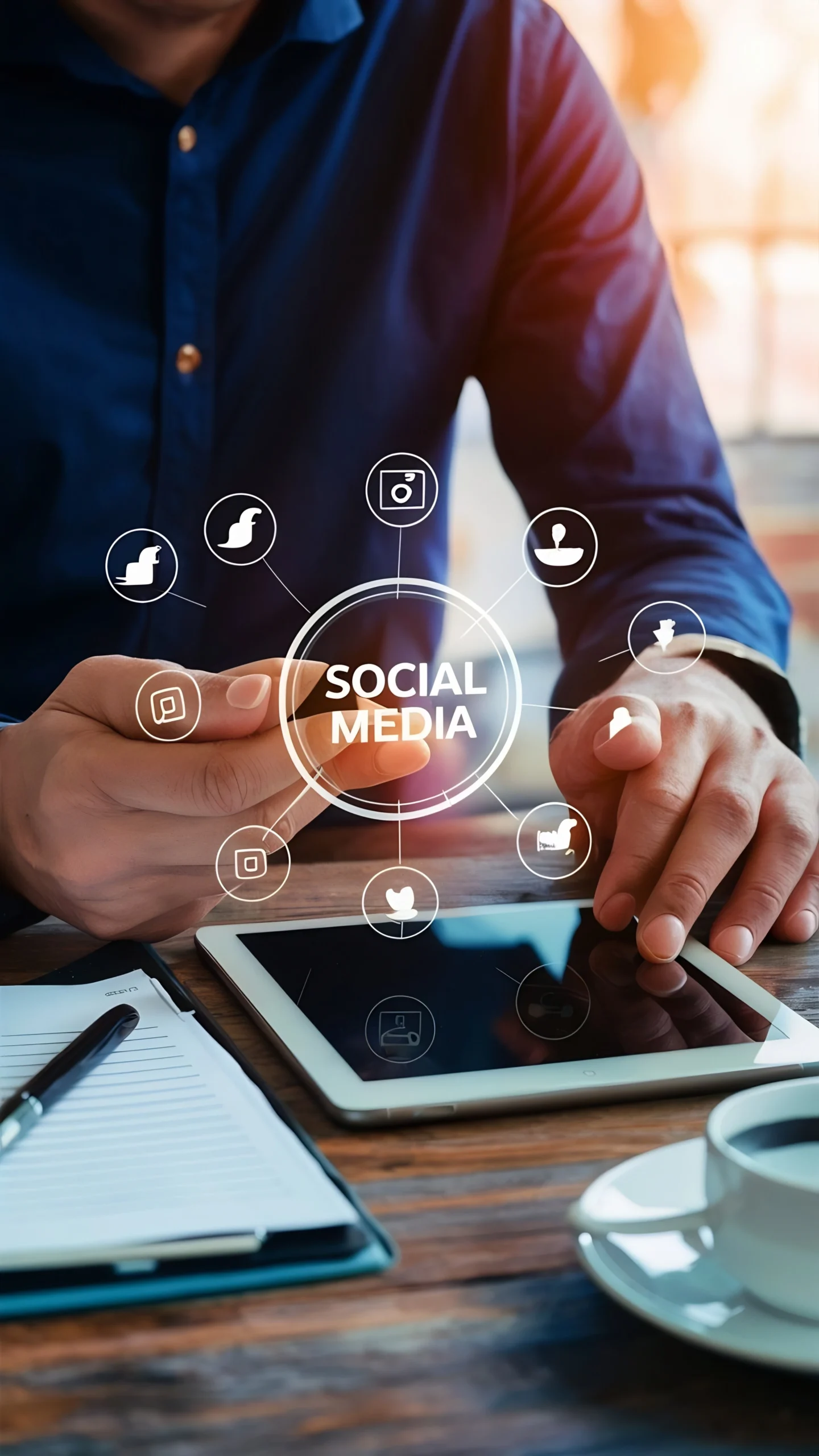 social-media-team-using-digital-tablet-with-social-media-icons-desk