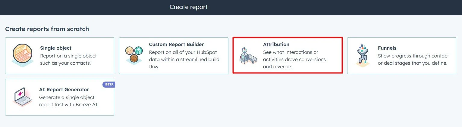 HubSpot Attribution Report